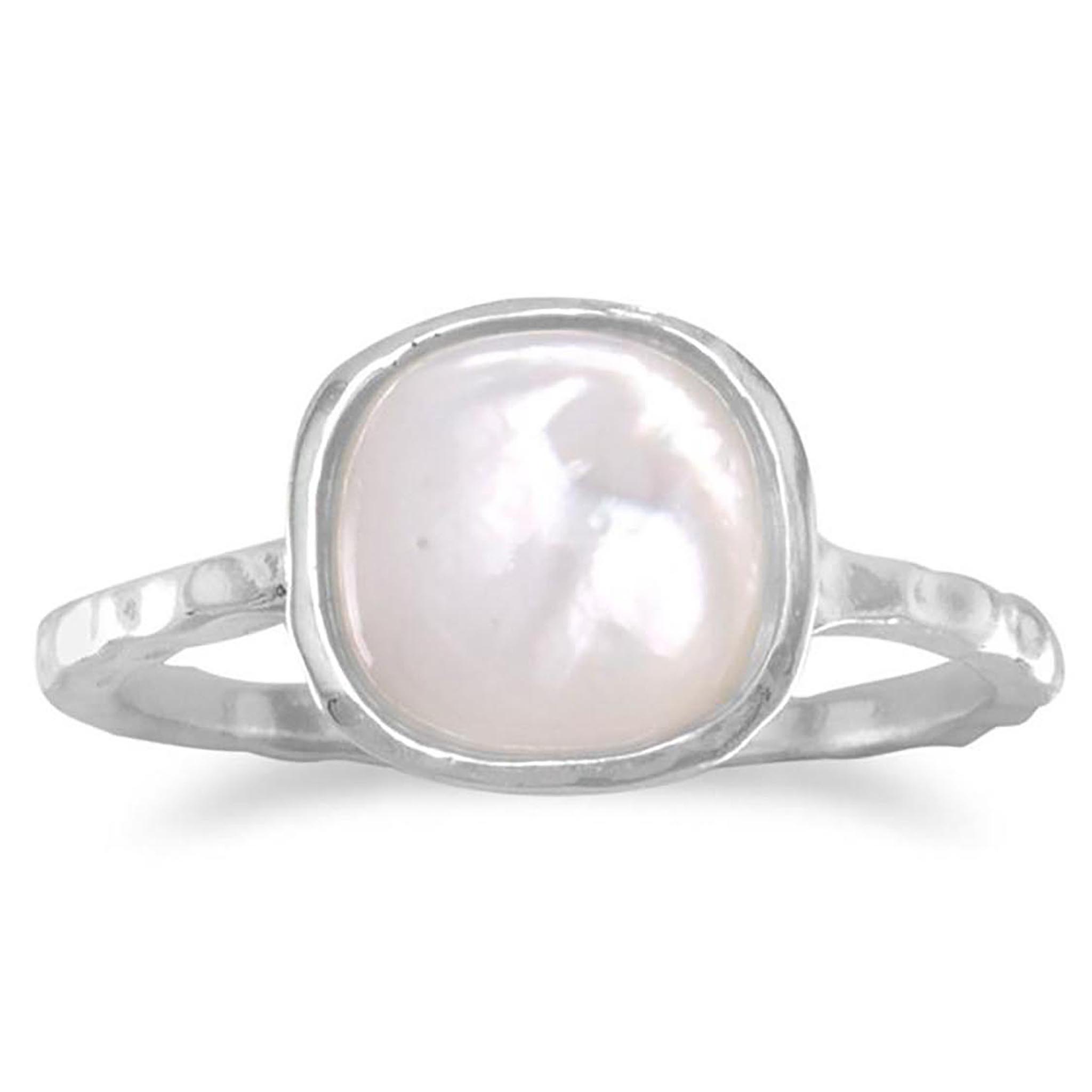 Textured Mother of Pearl Ring