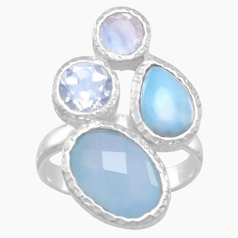 Textured Multi Gemstone Ring