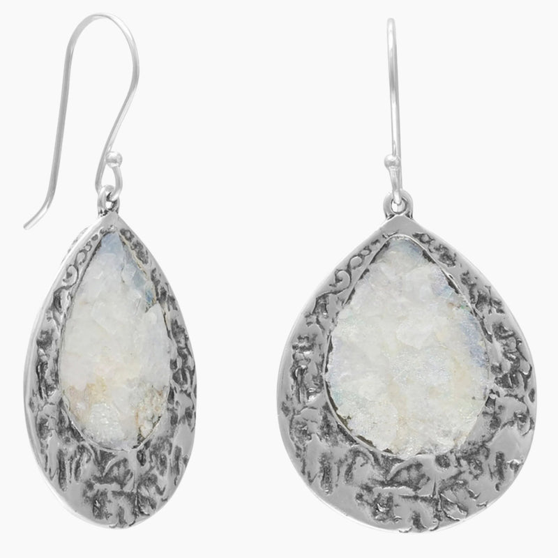 Textured Roman Glass Earrings