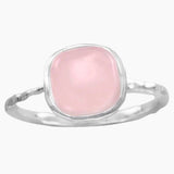 Textured Rose Quartz Ring