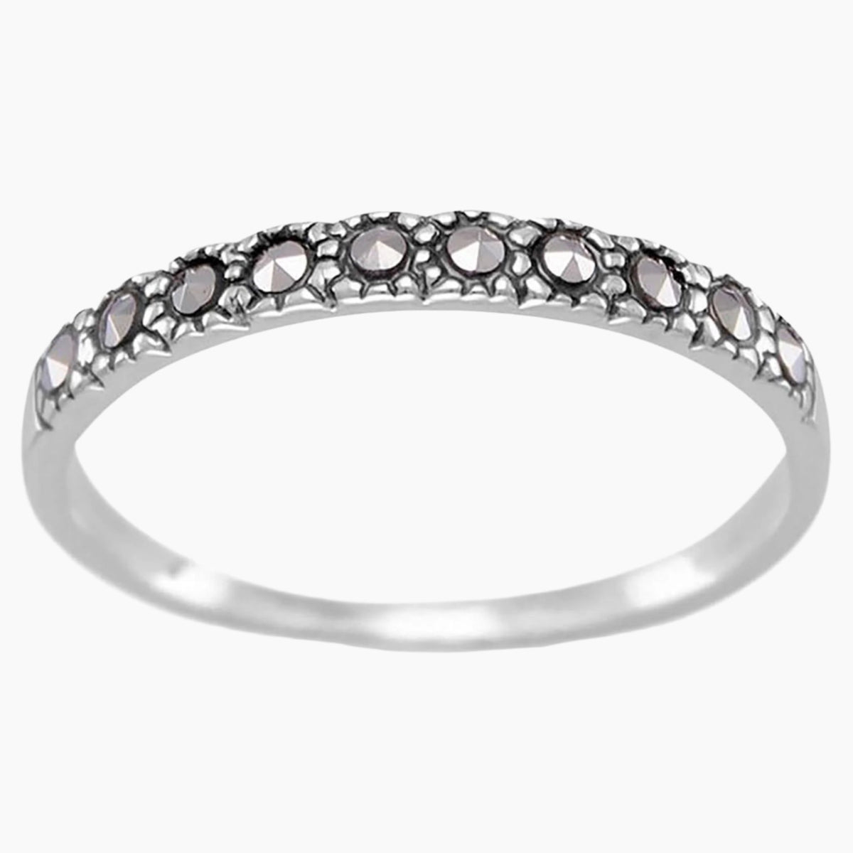 Thin Band Marcasite Ring