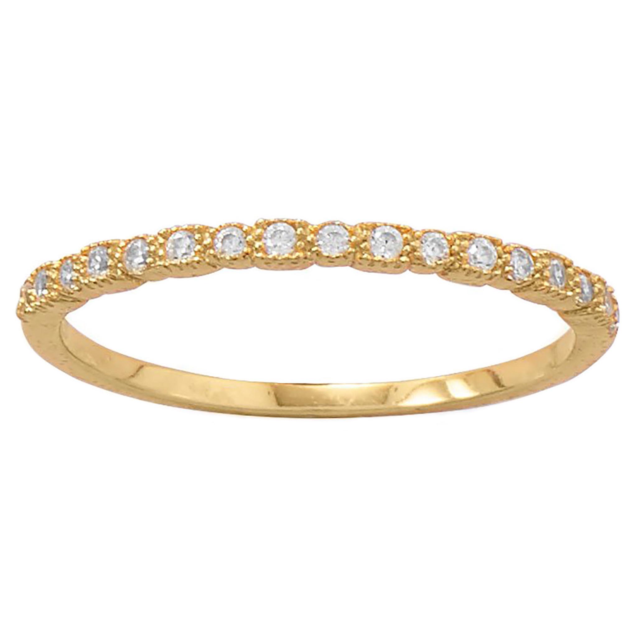 Thin Cubic Zirconia Gold Ring