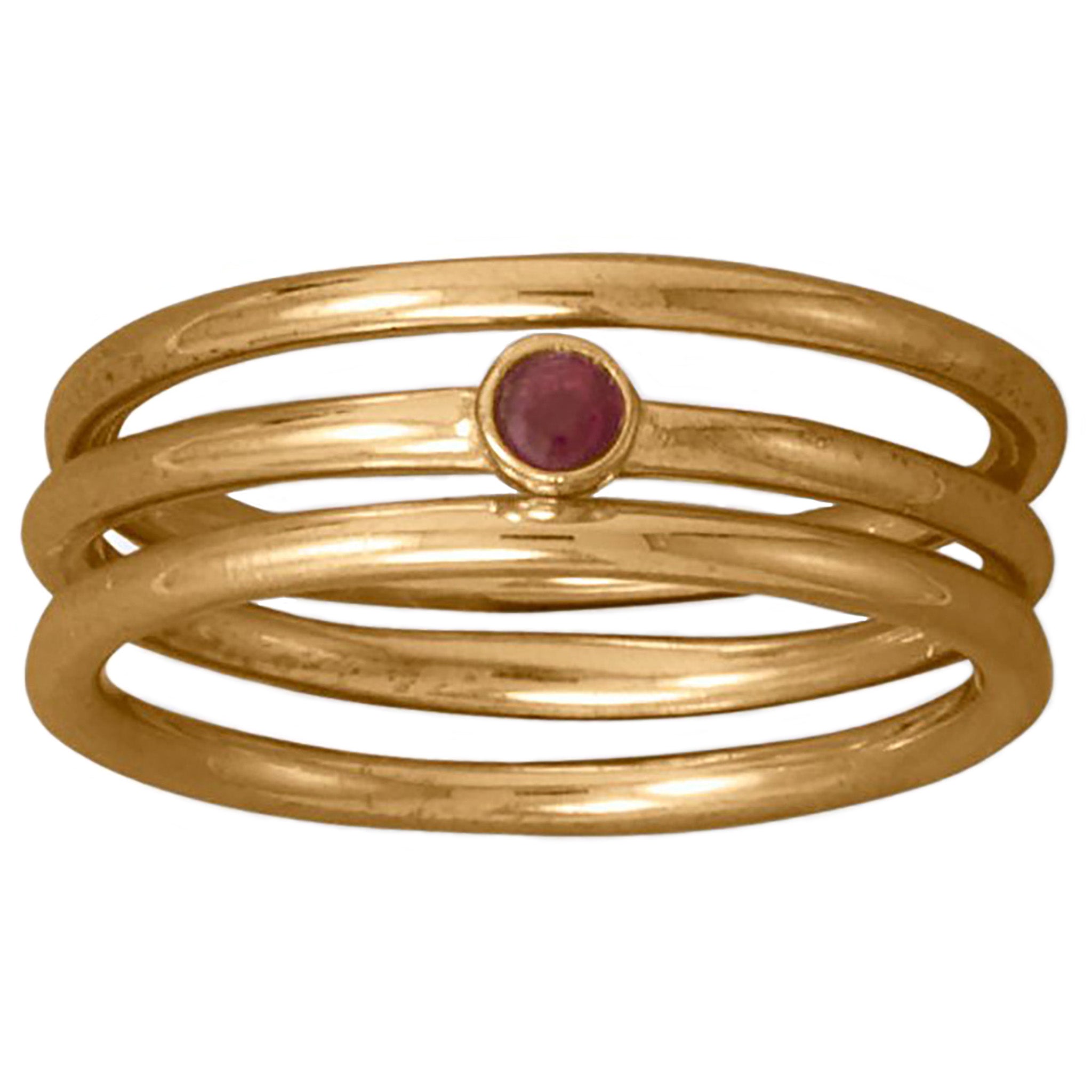 Three Band Stackable Gold Ring