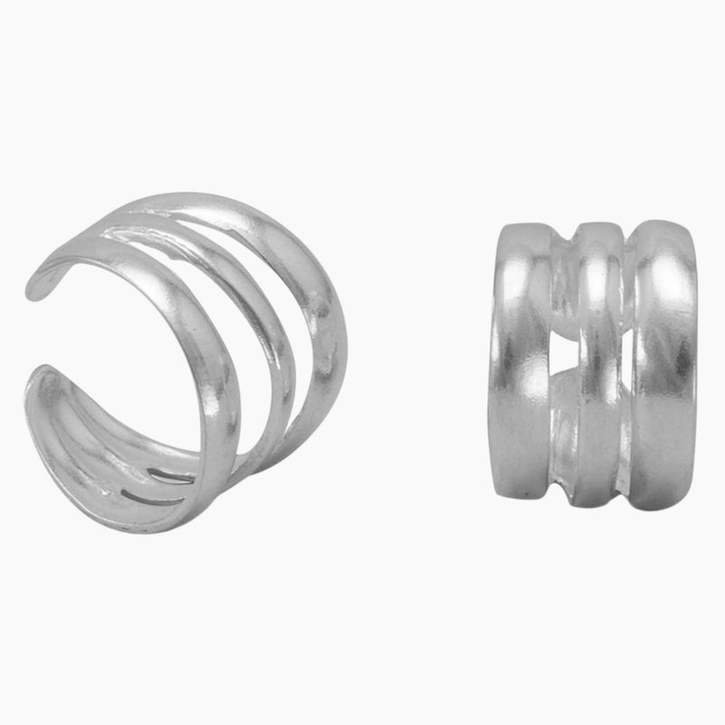 Three Row Polished Ear Cuffs