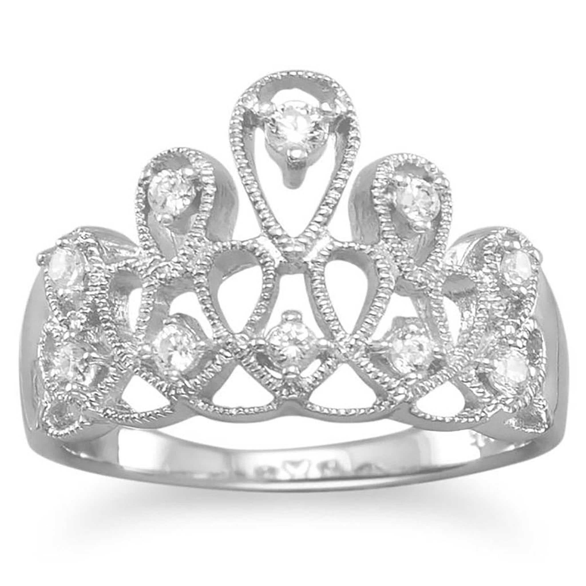 Tiara Design Cubic Zirconia Ring