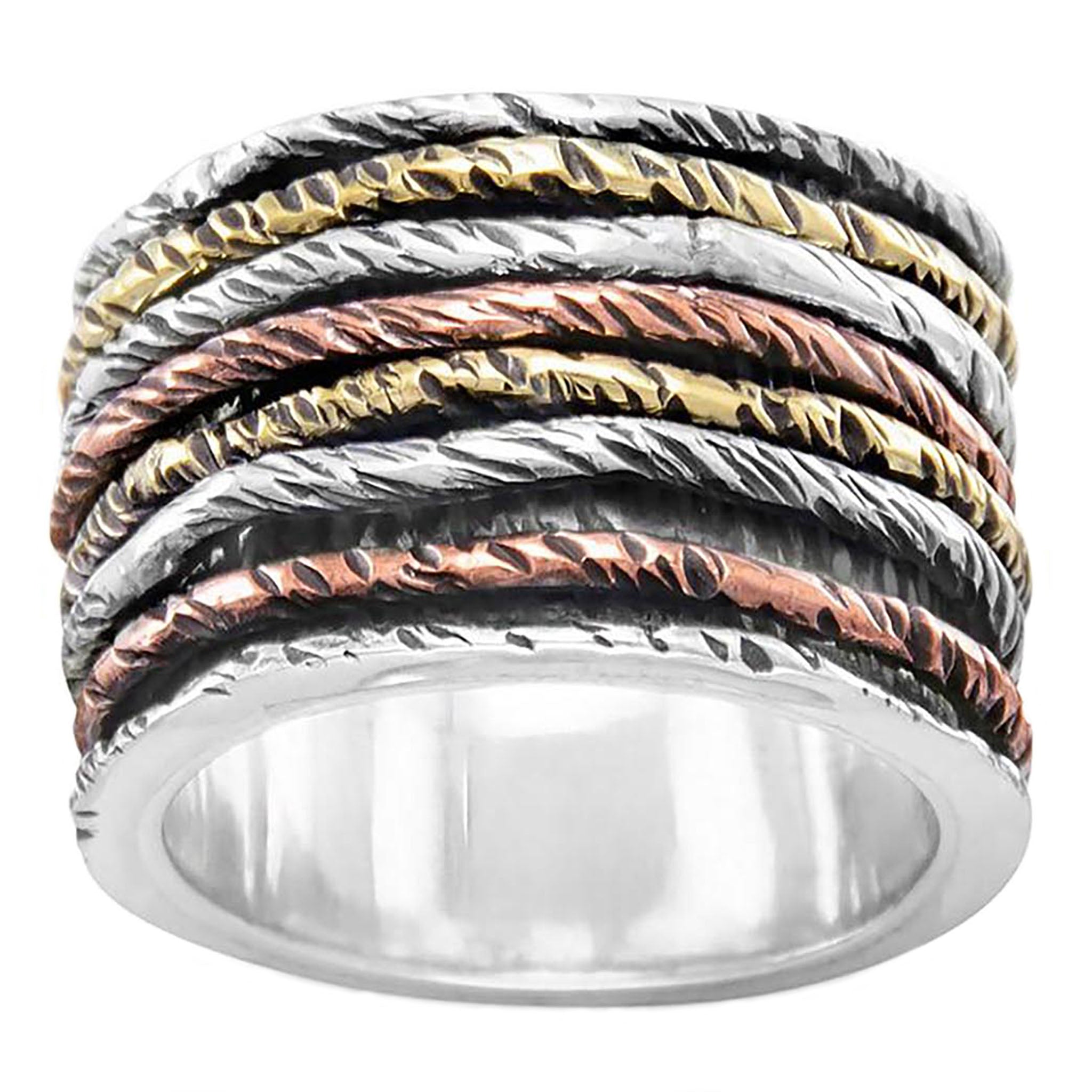 Tri Tone Spin Band Ring