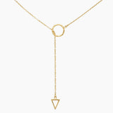Triangle End Gold Lariat Necklace