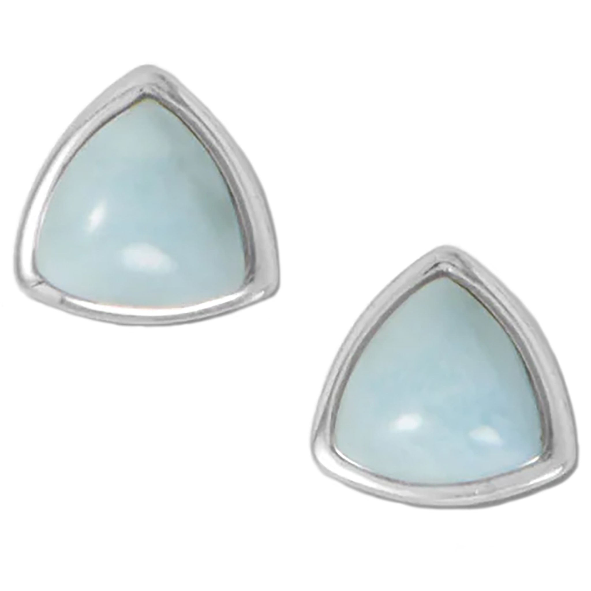Triangle Shape Larimar Stud Earrings