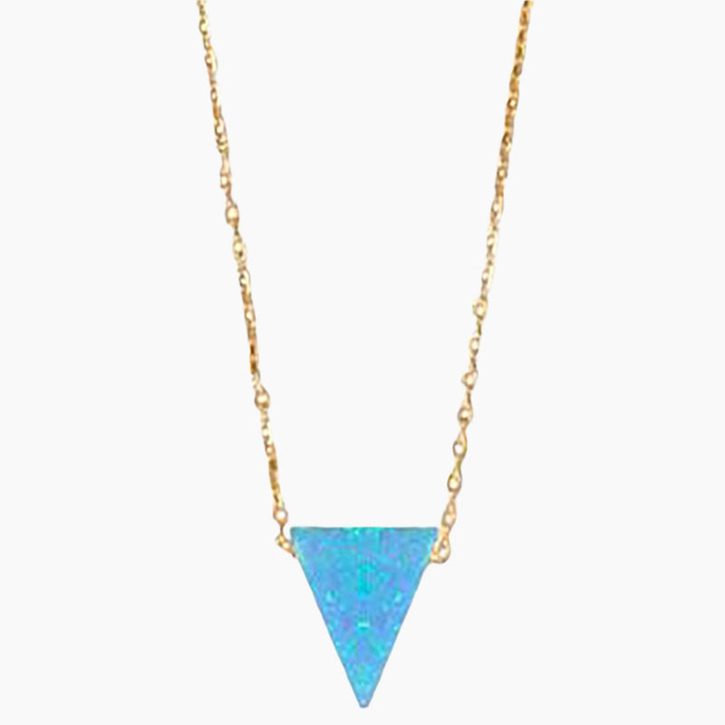 Triangle Shape Opal Gold Necklace