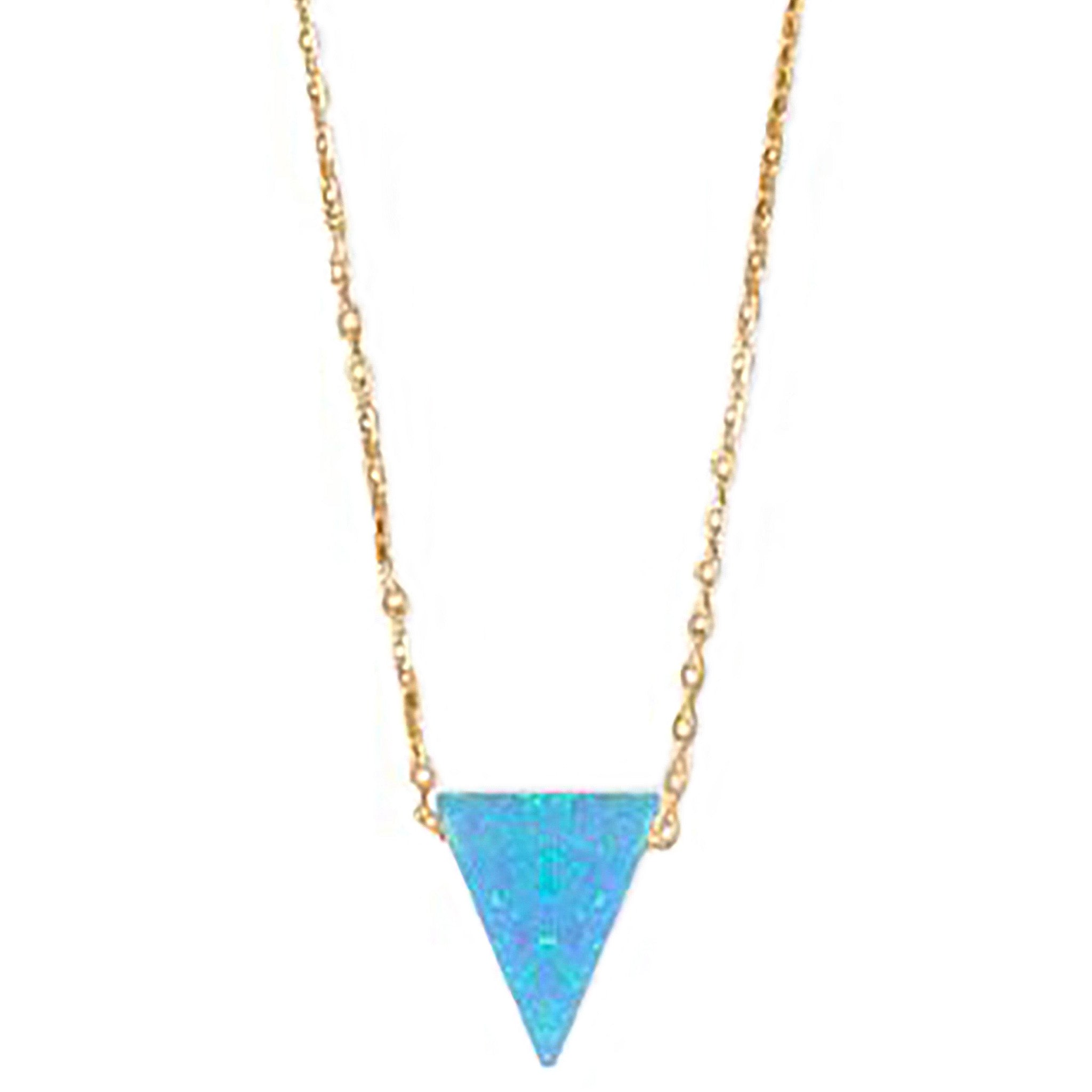 Triangle Shape Opal Gold Necklace