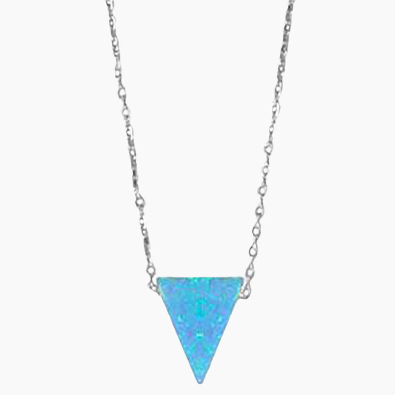 Triangle Shape Opal Necklace