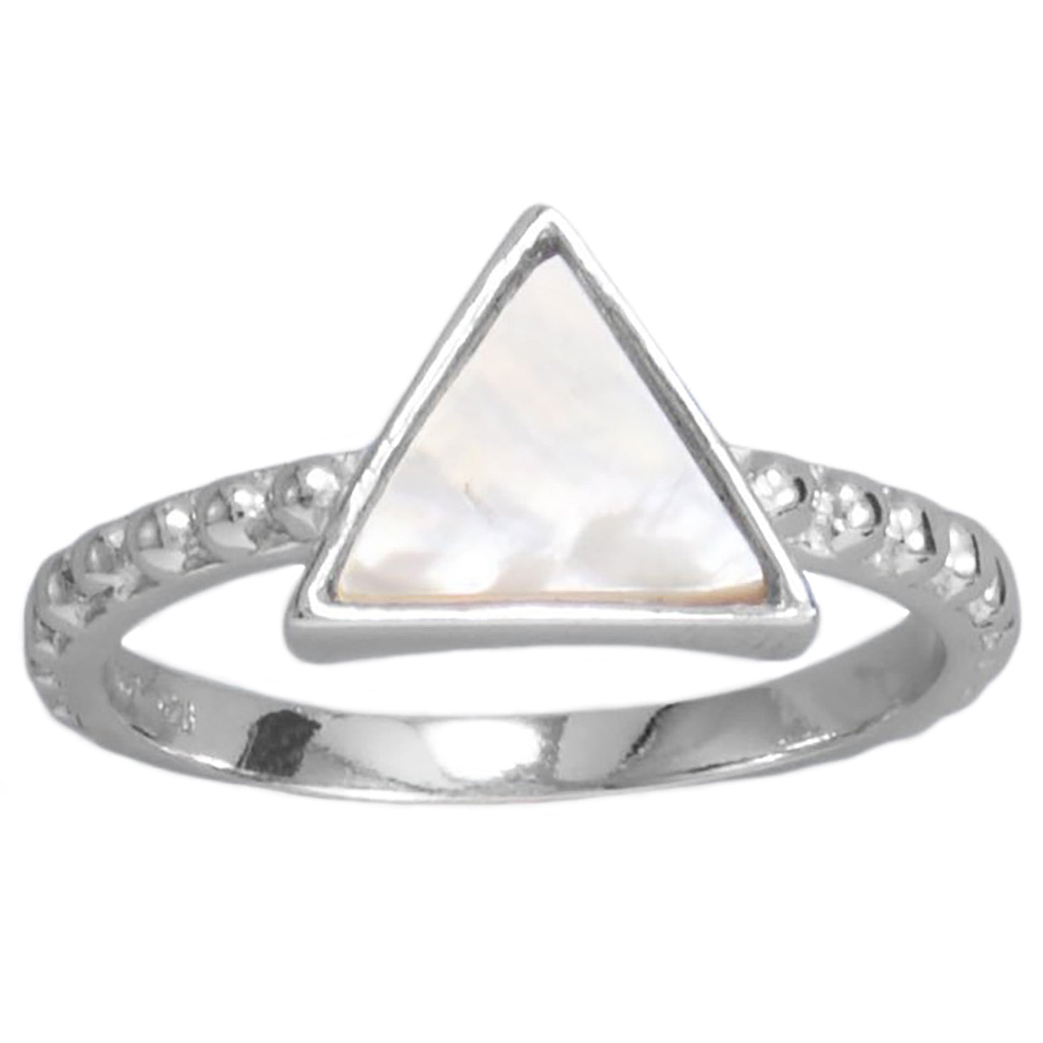 Triangle Shell with Beaded Band Ring