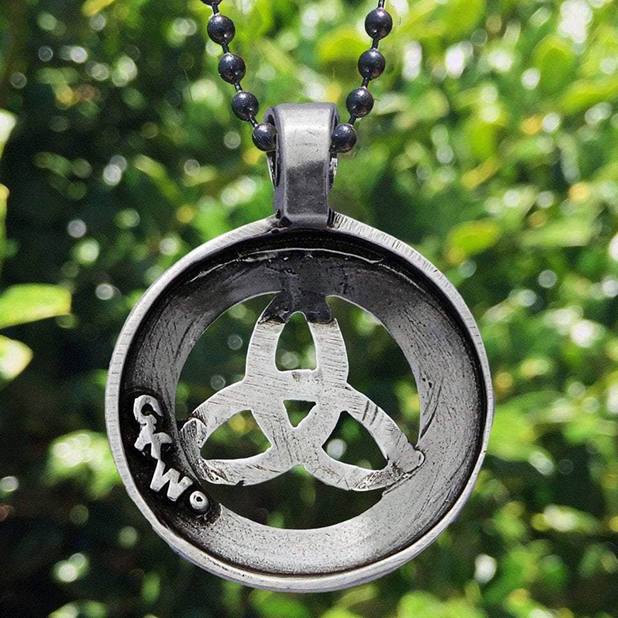 Triquetra Trinity Knot Pendant Necklace Reverse