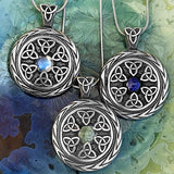 Triquetra with Gemstone Bead Pendant Necklace