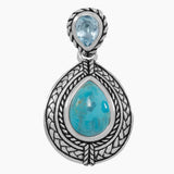 Turquoise and Blue Topaz Pendant