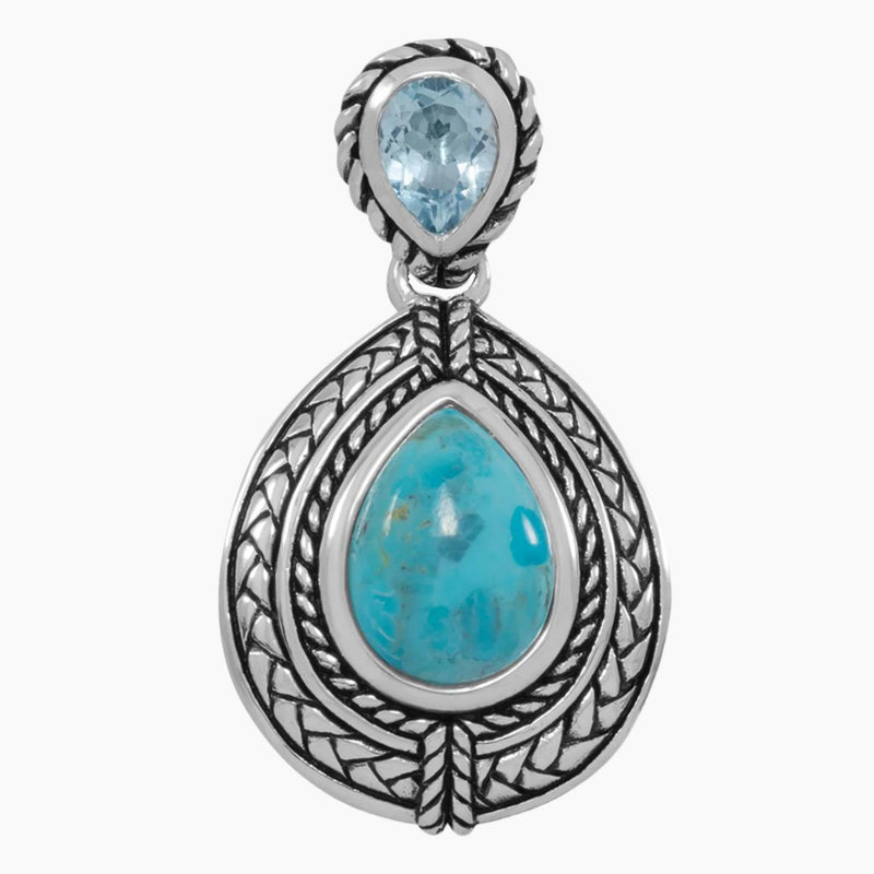 Turquoise and Blue Topaz Pendant