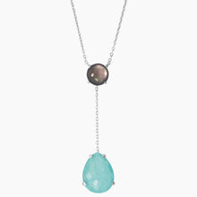Turquoise and Pearl Doublet Necklace Straight