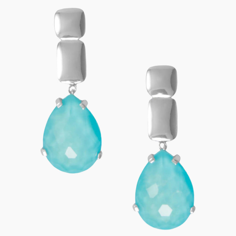 Turquoise and Quartz Doublet Earrings