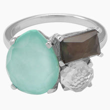 Turquoise and Quartz Doublet Ring Front View
