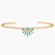 Turquoise and Zirconia Sunray Cuff Bracelet