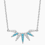 Turquoise and Zirconia Sunray Necklace