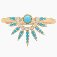 Turquoise and Zirconia Sunray Ring