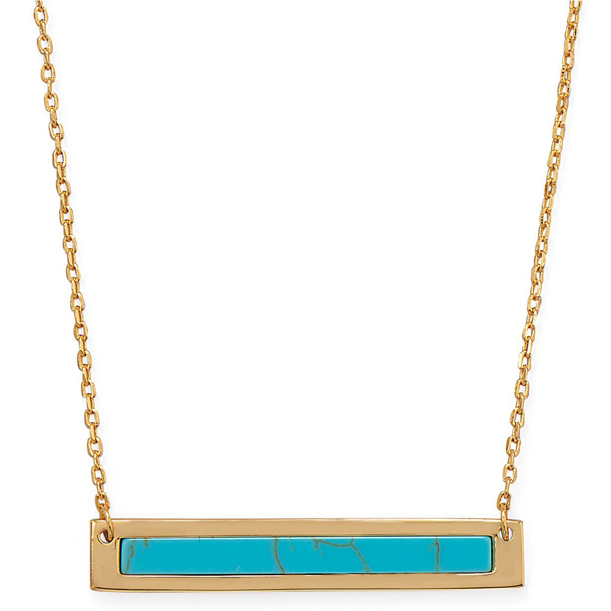 Turquoise Bar Gold Necklace