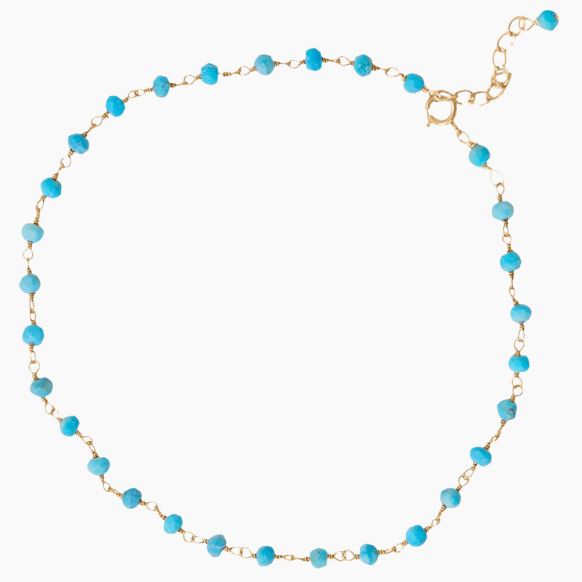 Turquoise Bead Gold Anklet