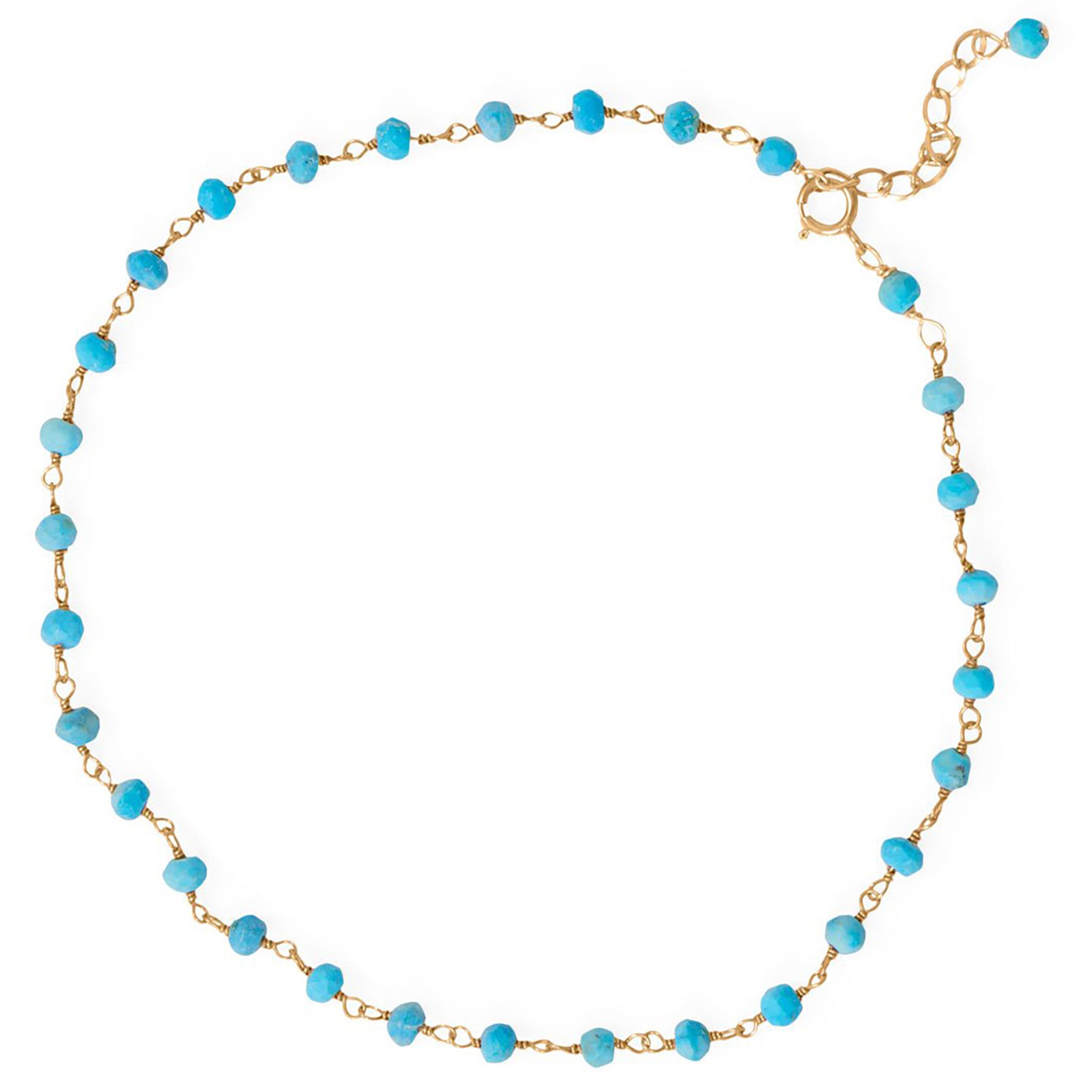 Turquoise Bead Gold Anklet