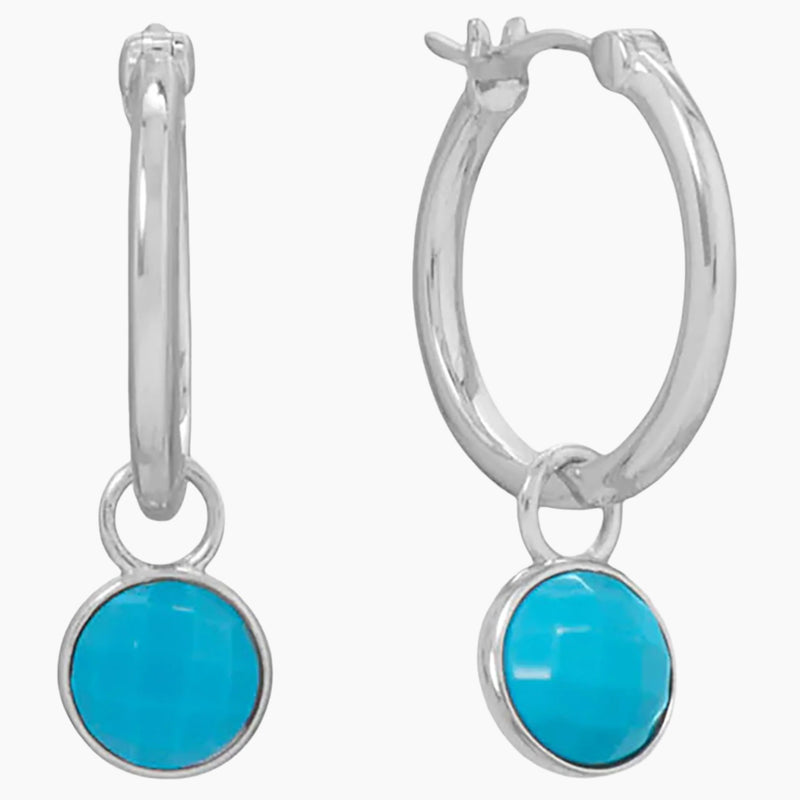 Turquoise Charm Hoop Earrings