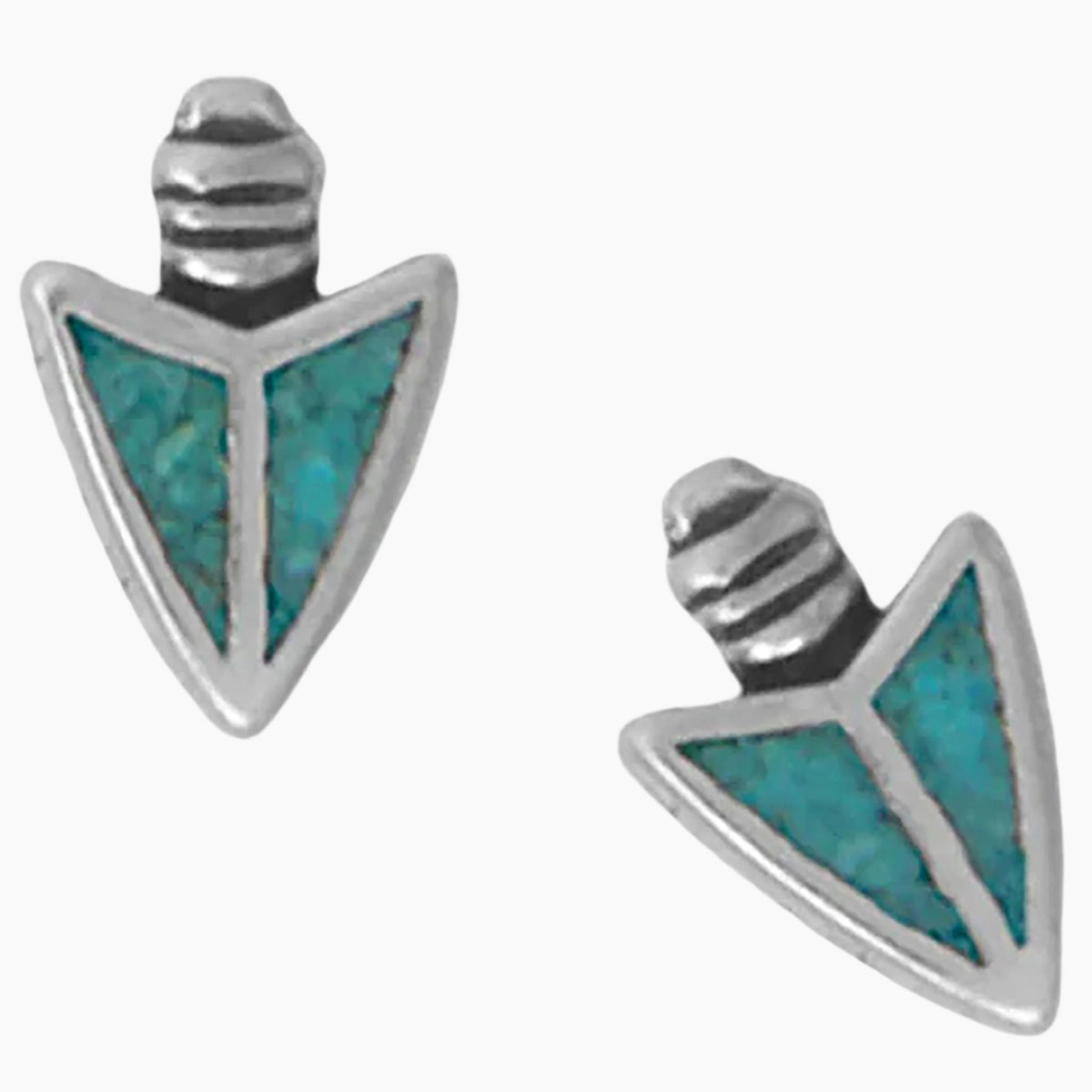 Turquoise Chip Arrowhead Design Earrings