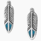 Turquoise Chip Feather Design Earrings