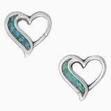 Turquoise Chip Heart Earrings