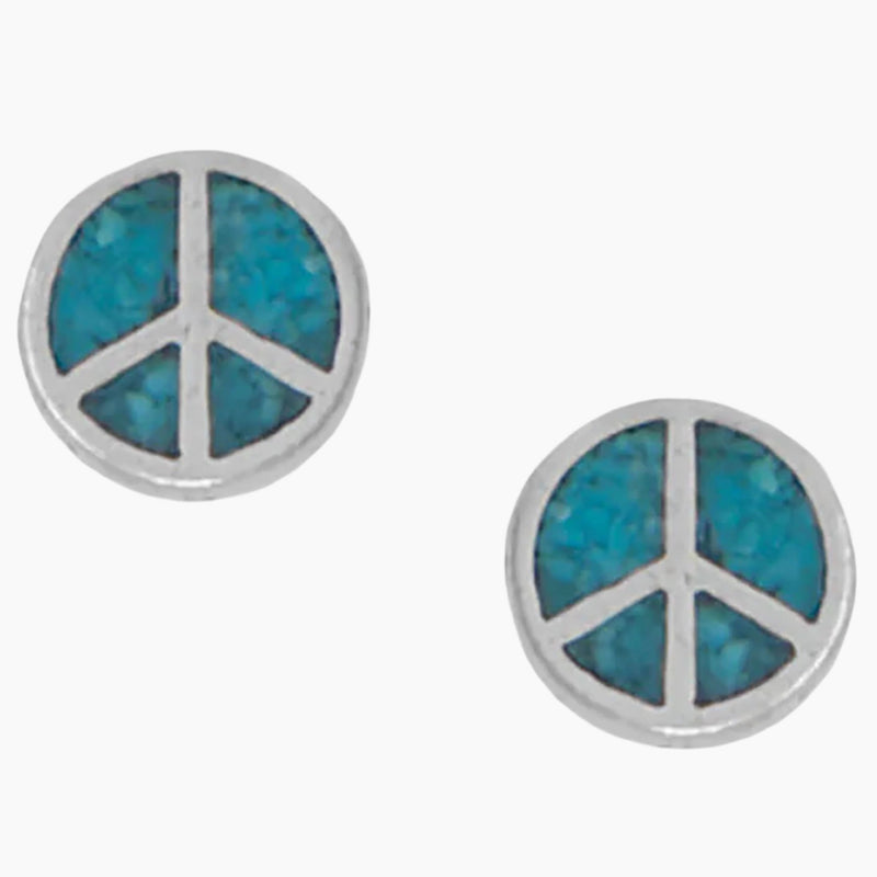 Turquoise Chip Peace Sign Earrings