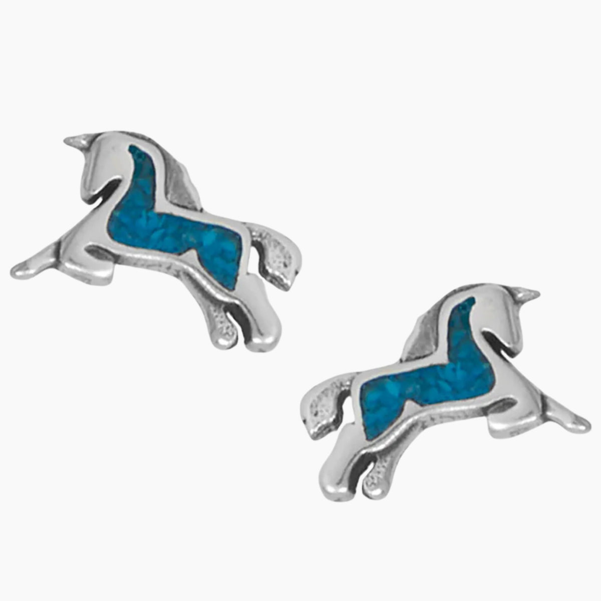 Turquoise Chip Unicorn Earrings