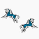 Turquoise Chip Unicorn Earrings