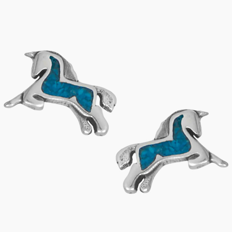 Turquoise Chip Unicorn Earrings