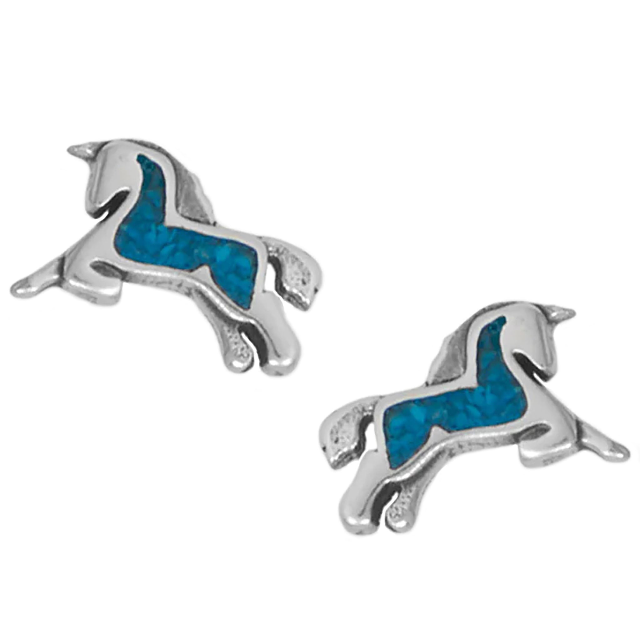 Turquoise Chip Unicorn Earrings