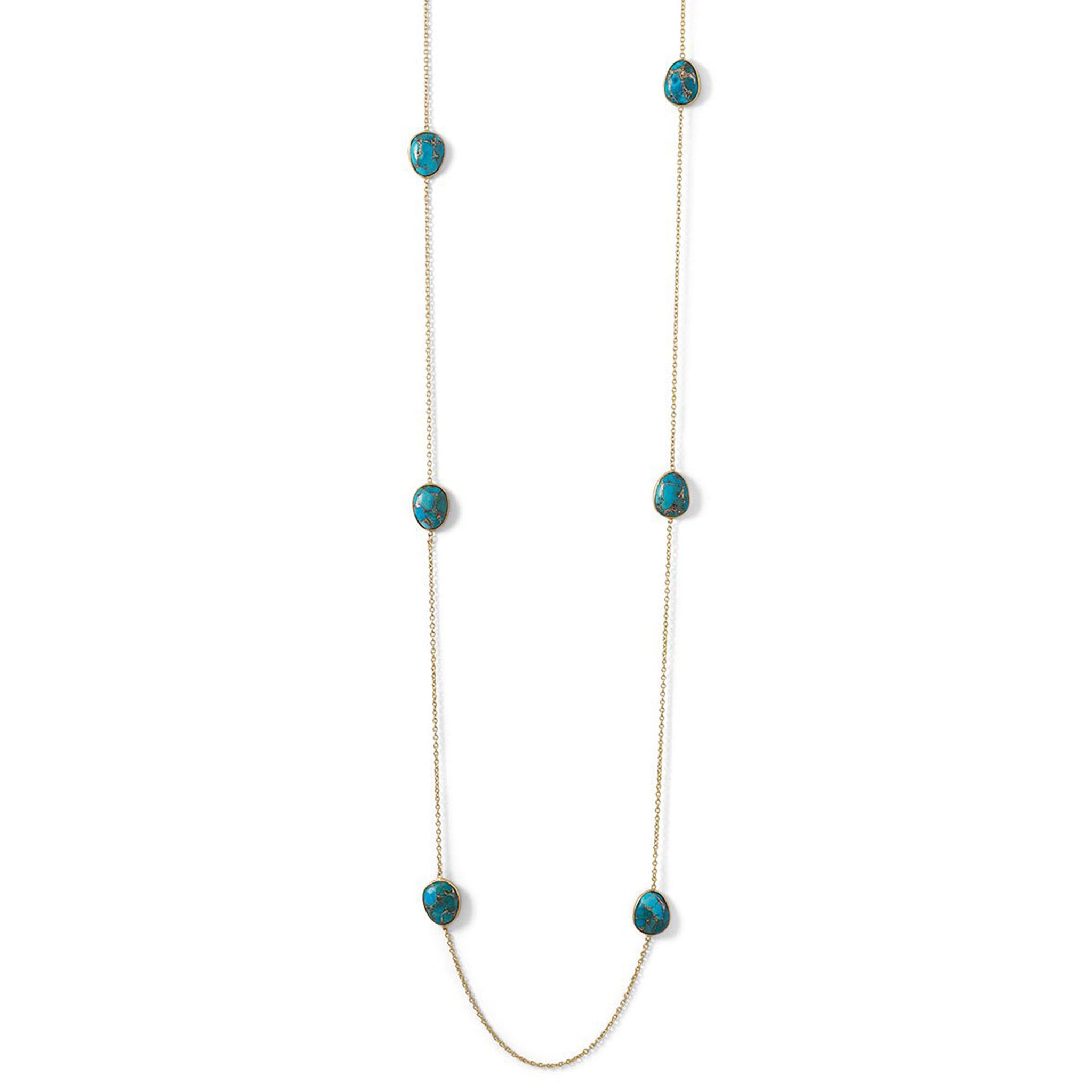 Turquoise Endless Gold Necklace