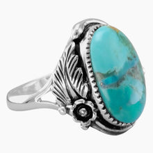 Turquoise Floral Design Ring Right Side