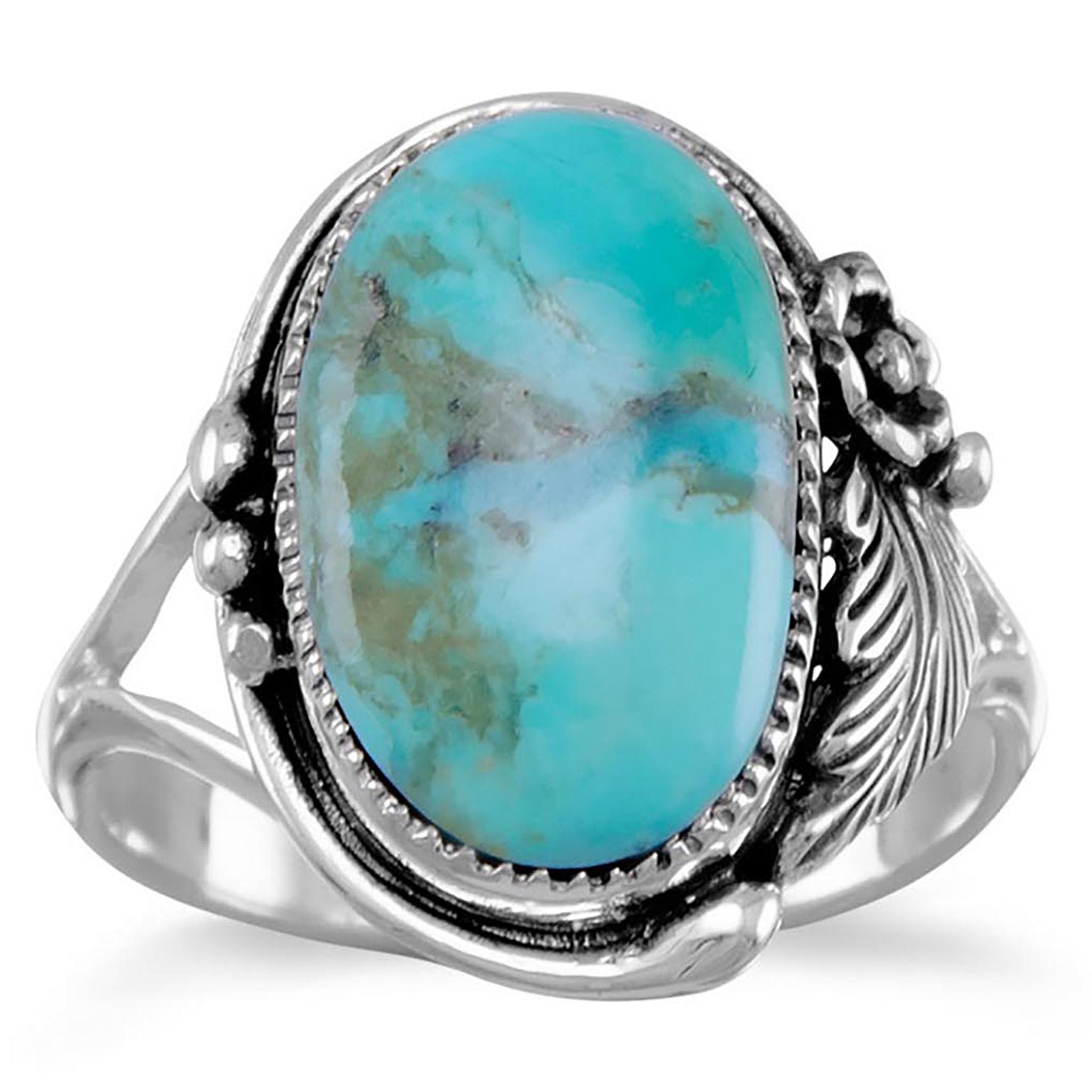 Turquoise Floral Design Ring