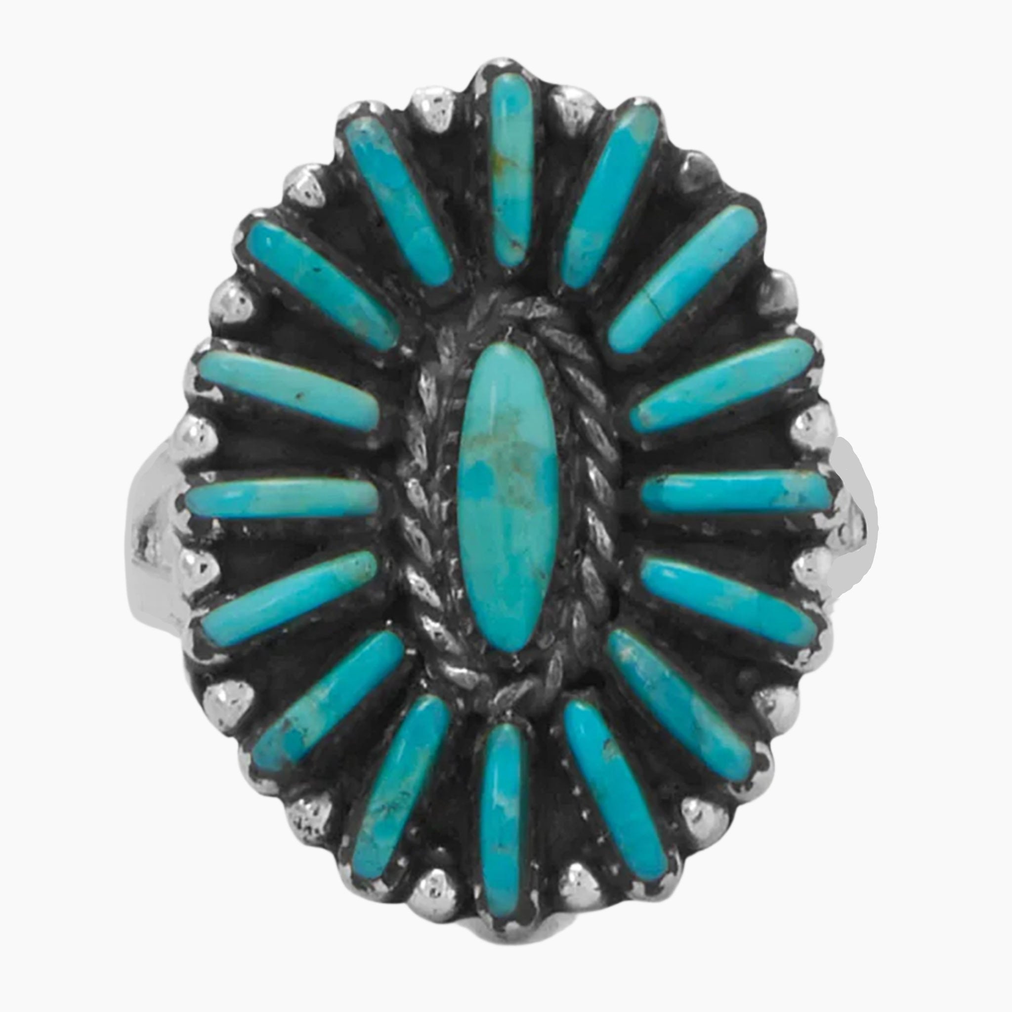 Turquoise Flower Design Ring