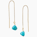 Turquoise Gold Filled Threader Earrings