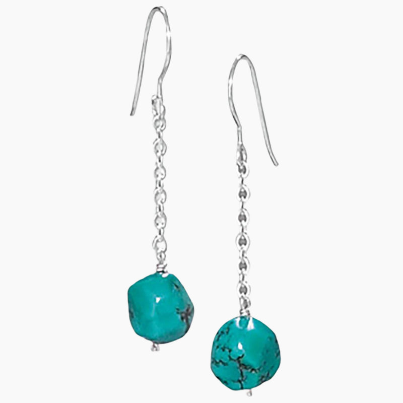 Turquoise Nugget Drop Earrings