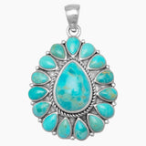 Turquoise Pear Shape Cluster Pendant