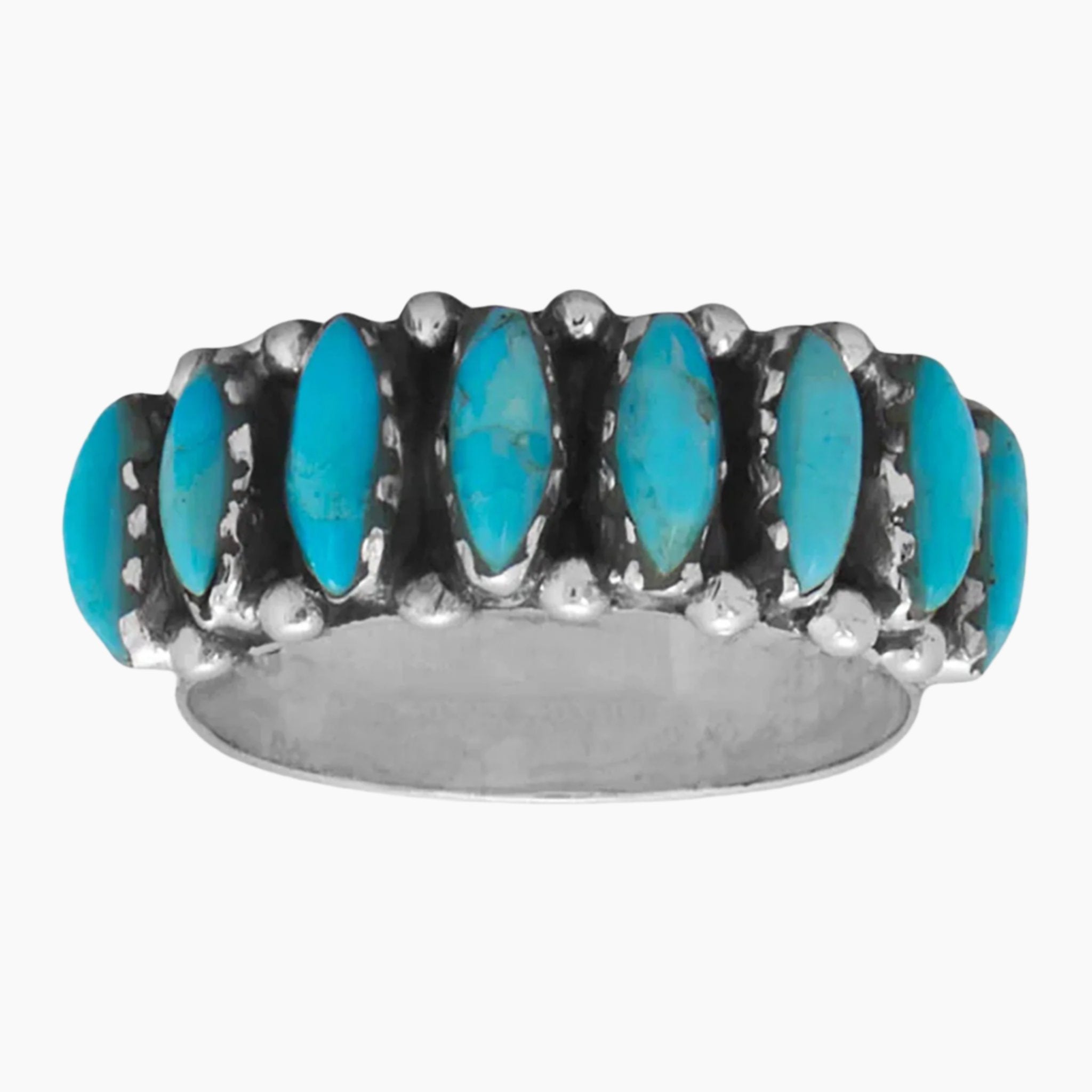 Turquoise Studded Wide Band Ring