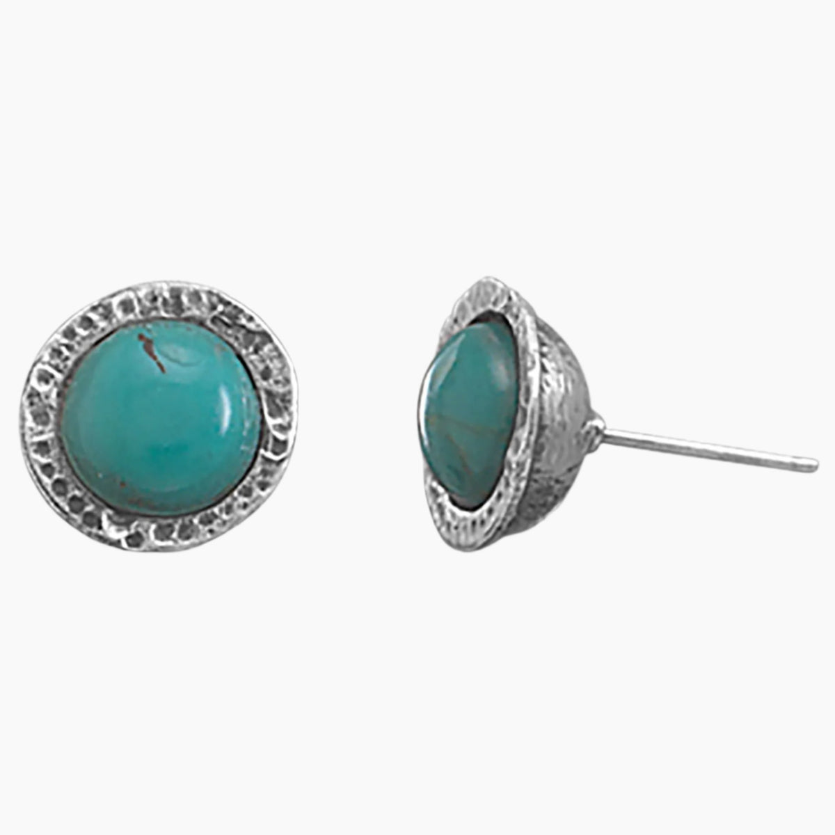 Turquoise Textured Stud Earrings