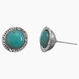Turquoise Textured Stud Earrings