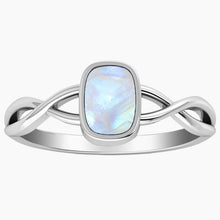 Twist Design Rainbow Moonstone Ring
