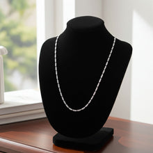 Twisted Serpentine Chain - 1mm on Necklace Bust Display